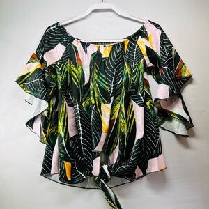Source Unknown Multicolor Leaf Print Blouse‎